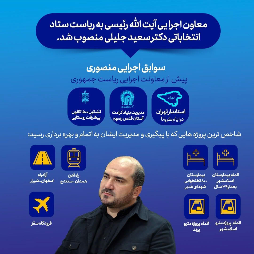 ویژگی های مهندس منصوری رئيس ستاد دکتر جلیلی